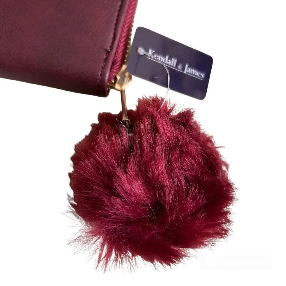 Kendall & James Burgundy Full Zip Wallet with Puff